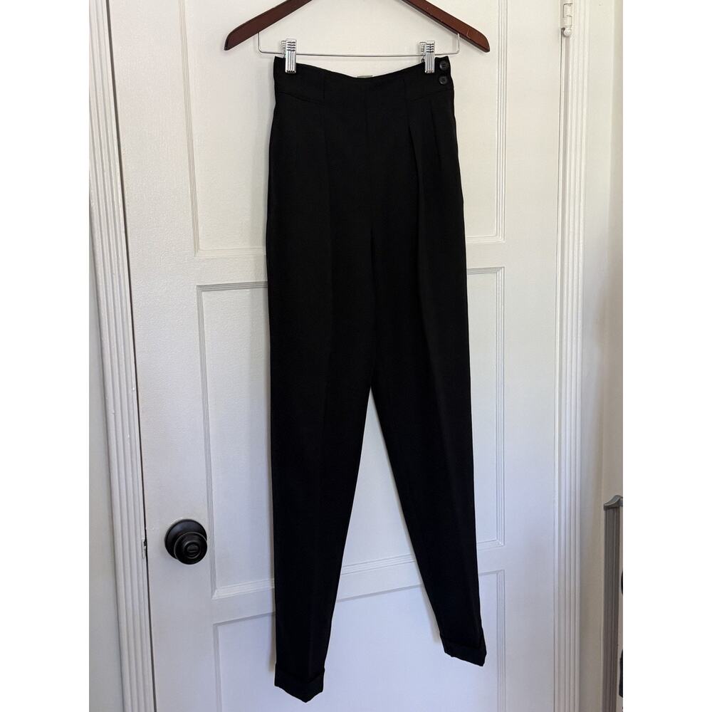 Kenzo Paris Black Wool Pleated Tapered Wool Trousers Dress Pants‎ VTG 90s Sz 36 - Picture 12 of 13